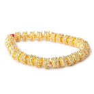 3x10mm 22kt Gold Plated Copper Bead Cap with Bali Granulated Design 8 inch 58 pieces - Beadsofcambay.com