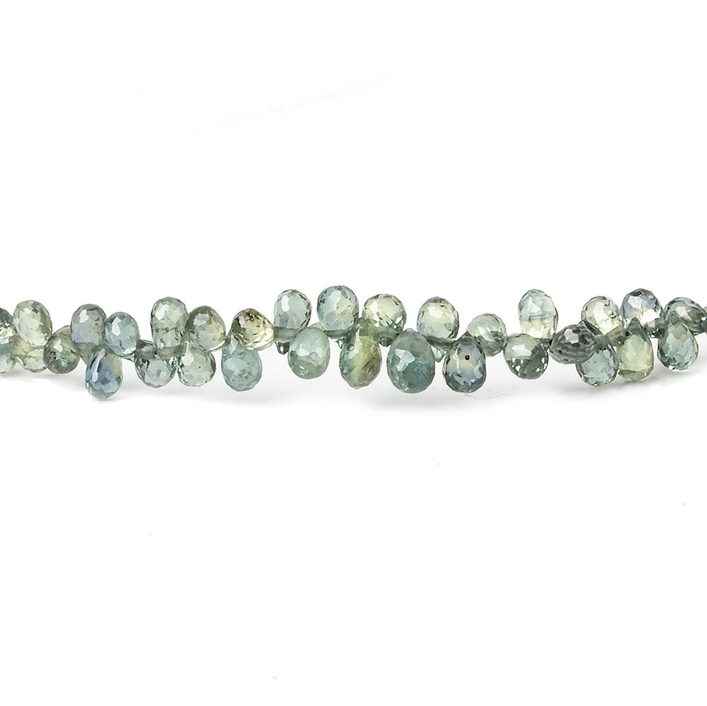 3x2-4x3mm Green Sapphire Micro Tear Drop Briolette 15 inch 160 pieces - Beadsofcambay.com