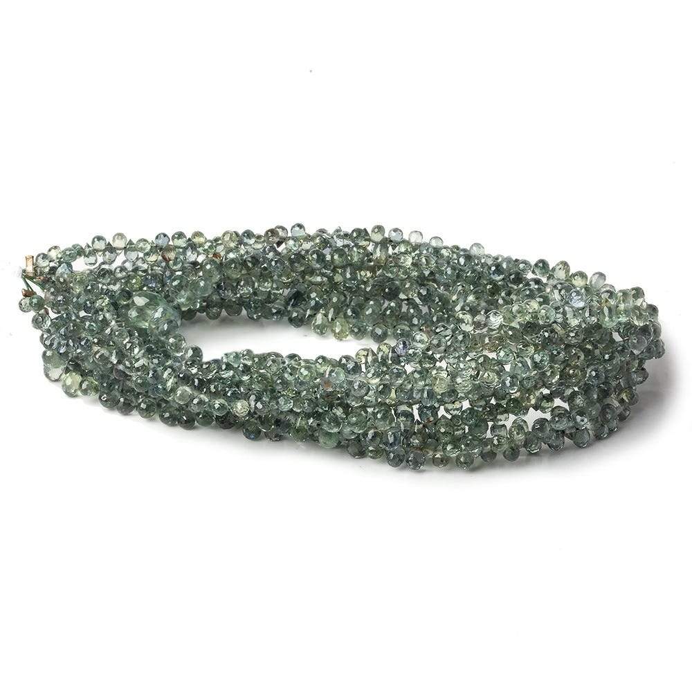 3x2-4x3mm Green Sapphire Micro Tear Drop Briolette 15 inch 160 pieces - Beadsofcambay.com