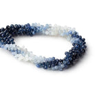 3x2-5x3mm Blue and White Sapphire Faceted Tear Drop Beads 7.5 inch 140 pcs - Beadsofcambay.com