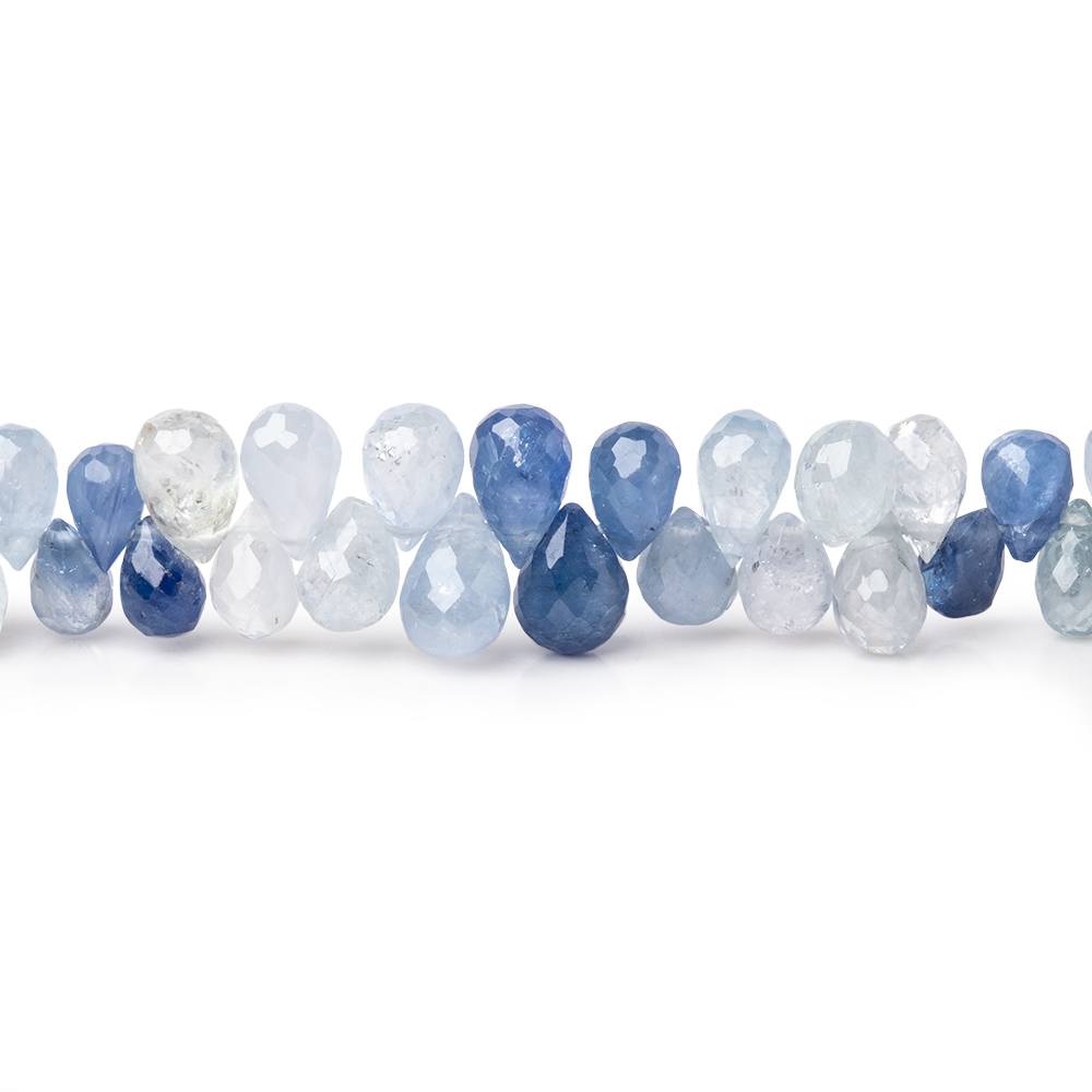 3x2-6x3.5mm Ceylon Sapphire Faceted Tear Drop Beads 8 inch 124 pieces AA - Beadsofcambay.com