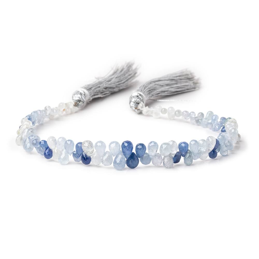 3x2-6x3.5mm Ceylon Sapphire Faceted Tear Drop Beads 8 inch 124 pieces AA - Beadsofcambay.com