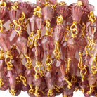 3x2-6x4mm Rubelite Tourmaline Faceted Tear Drops on Vermeil Chain by the Foot - Beadsofcambay.com