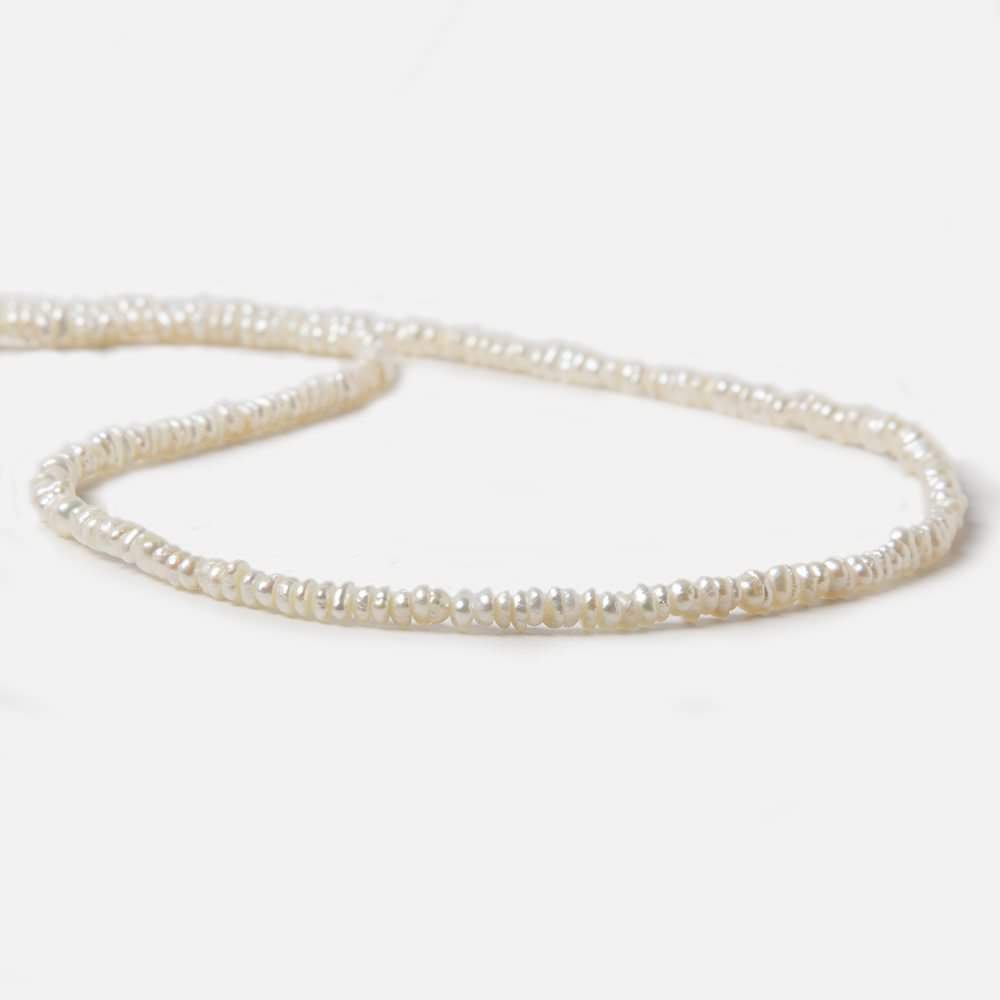 3x2.8mm Off White Center Drilled Baroque Freshwater Pearls 14 inch 245 pieces - Beadsofcambay.com