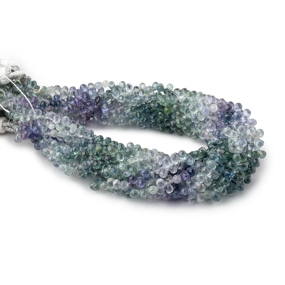 3x2mm Multi Color Sapphire Faceted Tear Drop Beads 8 inch 152 pieces - Beadsofcambay.com