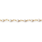 3x2mm Petite White Baroque Pearls on Gold Plated Chain - LOT of 10 Feet - Beadsofcambay.com