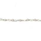 3x2mm White Baroque Freshwater Pearl Silver .925 Chain by the foot 38 beads - Beadsofcambay.com
