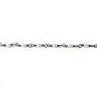 3x2mm White Rice Pearl Black Gold .925 Silver Chain by the foot 36 pieces - Beadsofcambay.com