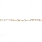 3x2mm White Rice Pearl Gold plated Chain by the foot 36 pieces - Beadsofcambay.com