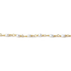 3x2mm White Straight Drill Freshwater Pearls Vermeil Chain by the foot 35 pcs - Beadsofcambay.com