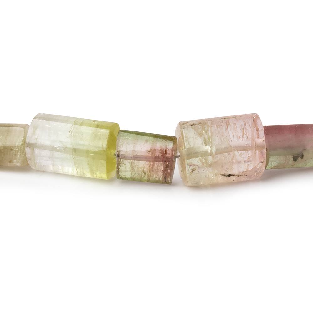3x3-13x10mm Polychromatic Tourmaline Natural Tubes 18 inch 57 Beads AA - Beadsofcambay.com