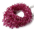3x3-13x4mm Ruby Top & Front Drilled Plain Nuggets 18 inches 265 beads Glass Filled - Beadsofcambay.com
