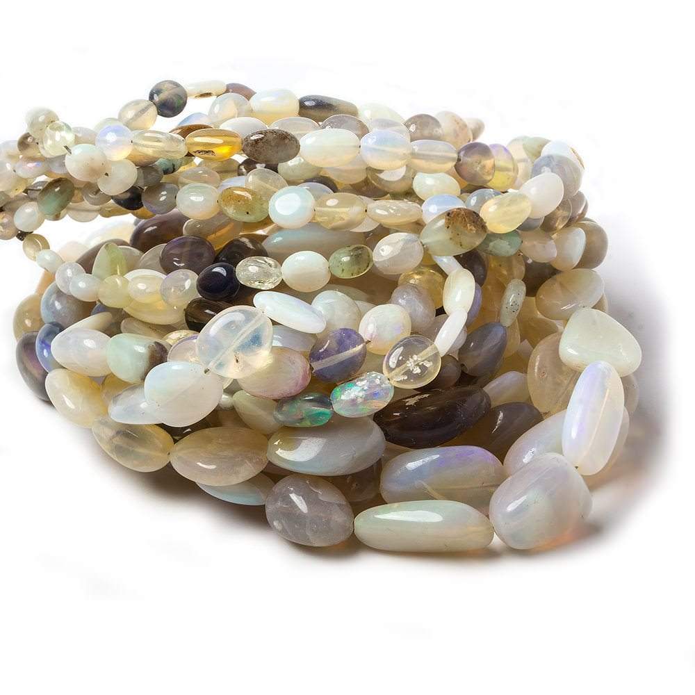 3x3-14x7mm Australian Opal plain nugget beads 18 inch 60 pieces - Beadsofcambay.com