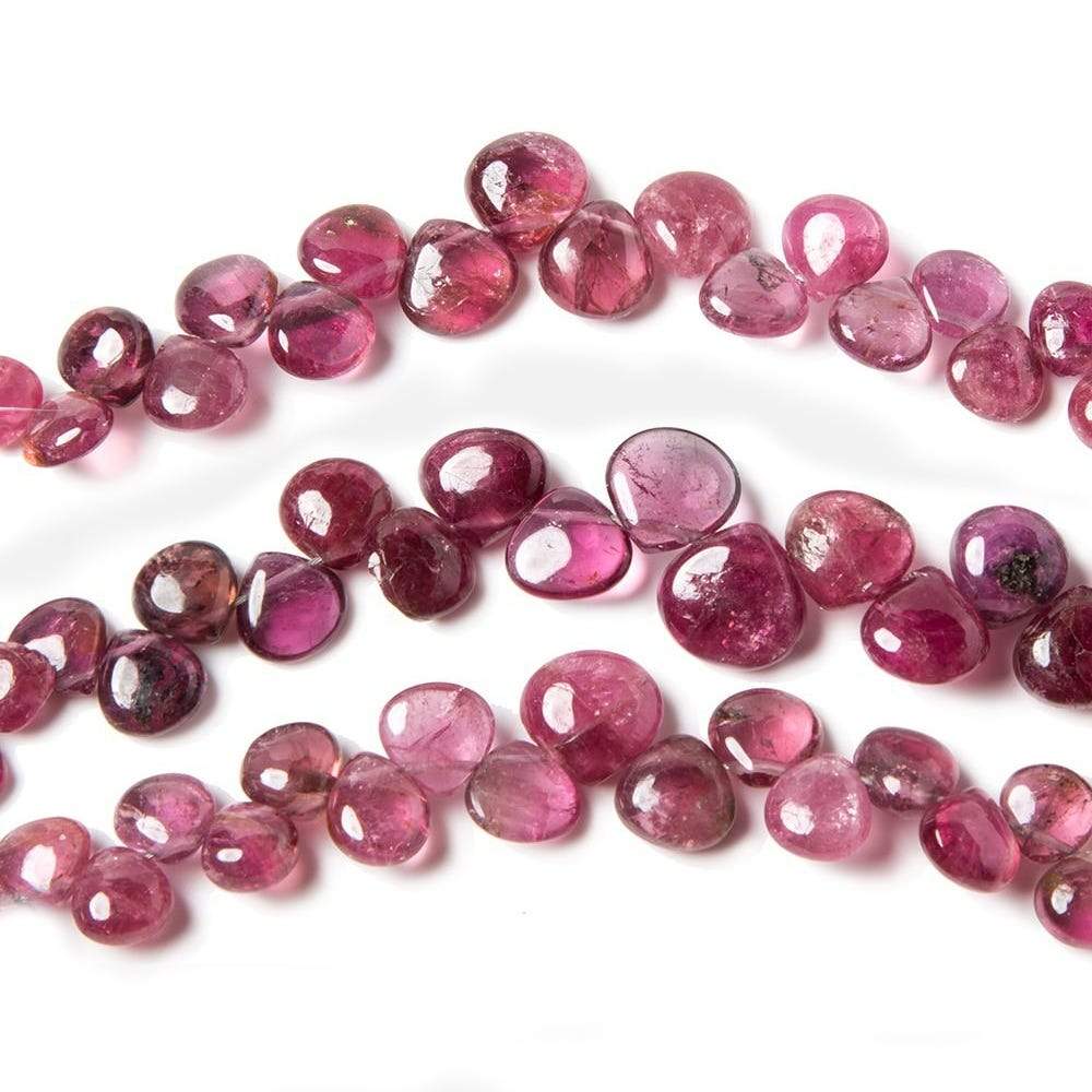 3x3-8x8mm Pink Tourmaline plain heart beads LOT of 3 Strands ~ 188 pieces - Beadsofcambay.com