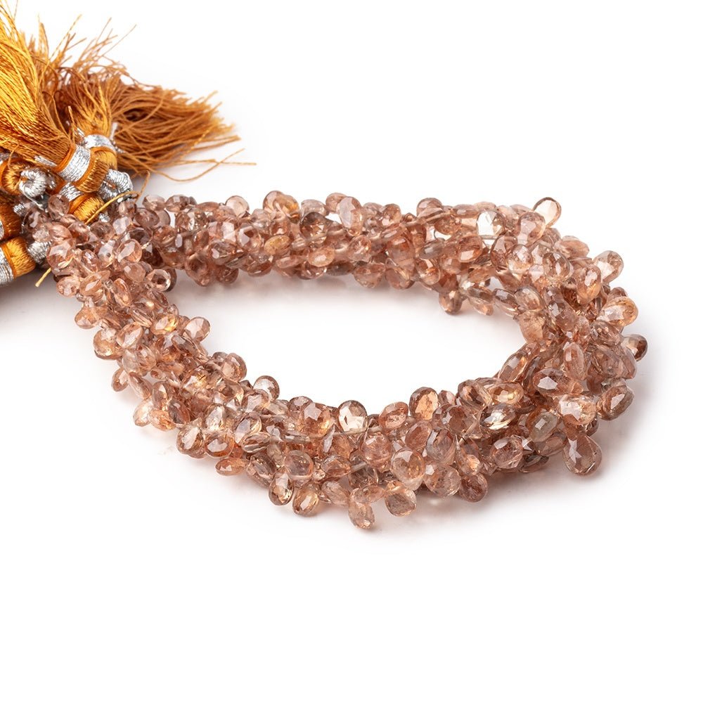 3x4-4x6mm Andalusite Faceted Pear Beads 8 inch 70 pieces - Beadsofcambay.com