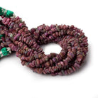 3x4-5x3mm Matte Ruby in Zoisite center drilled Natural Crystals 7.5 inch 78 beads - Beadsofcambay.com