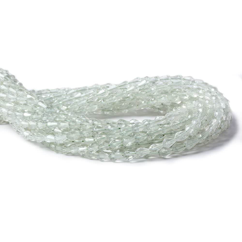 3x5mm-5x3mm Prasiolite Beads Straight Drilled Faceted Tear Drop 90 pieces - Beadsofcambay.com