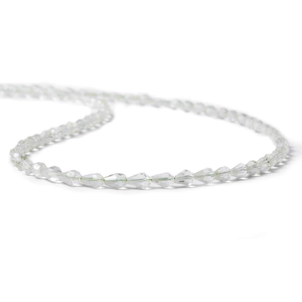 3x5mm-5x3mm Prasiolite Beads Straight Drilled Faceted Tear Drop 90 pieces - Beadsofcambay.com