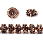 3x9x9mm Antiqued Copper Bead Cap with Bali Granulated Design 8 inch 56 pcs - Beadsofcambay.com