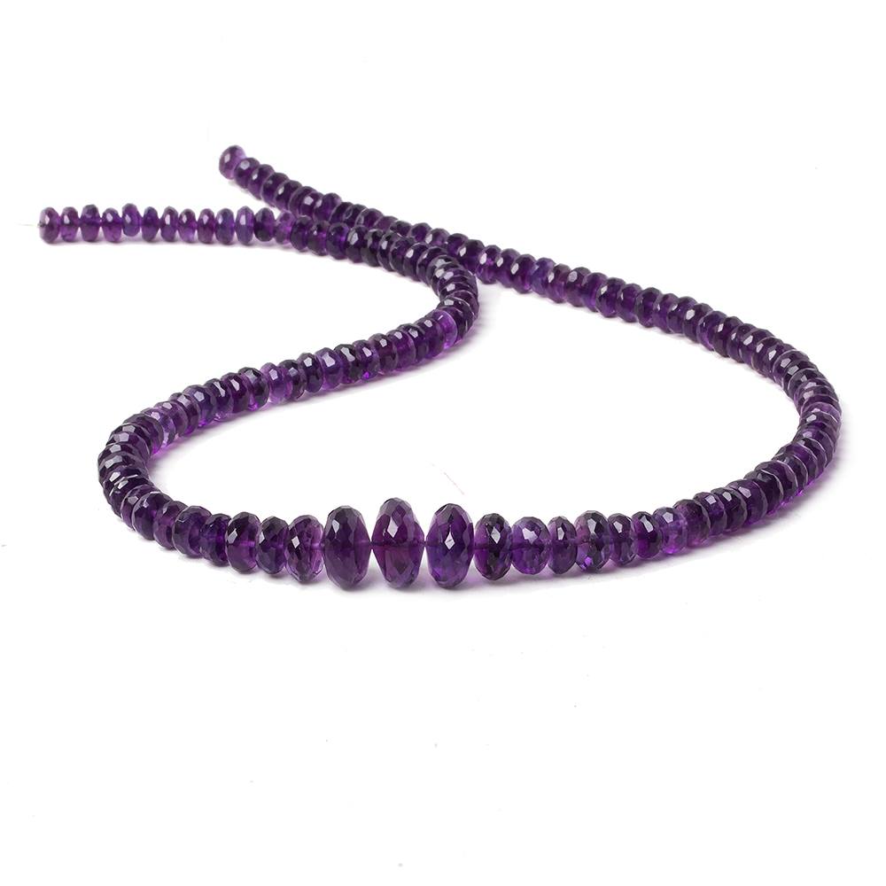 4-10mm Amethyst faceted rondelle beads 16 inch 106 pieces AA - Beadsofcambay.com