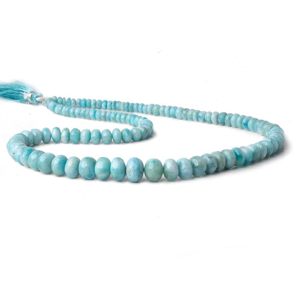 4-10mm Larimar plain rondelle beads 18 inch 115 pieces AAA - Beadsofcambay.com