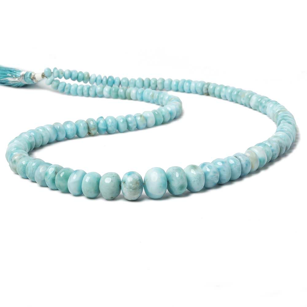 4-10mm Larimar plain rondelle beads 18 inch 130 pieces AA - Beadsofcambay.com