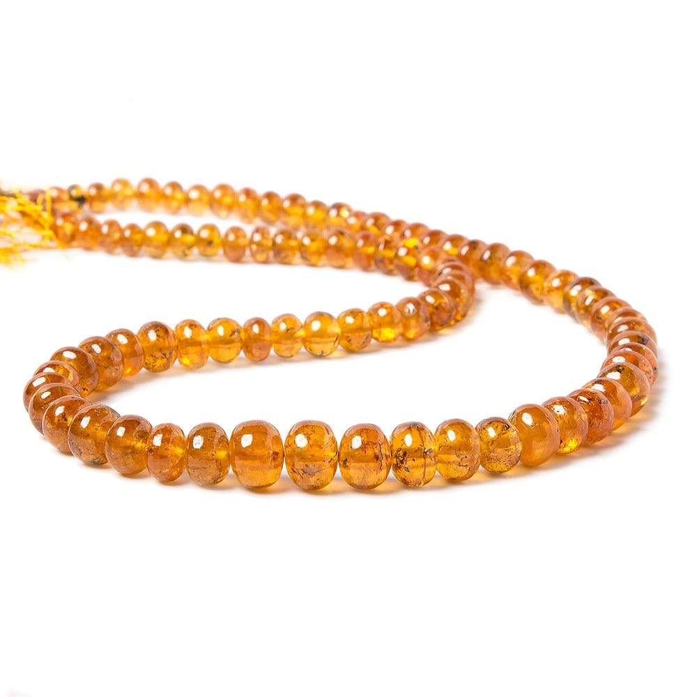 4-10mm Mandarin Garnet Plain Rondelle Beads 16 inch 60 beads AAA Grade - Beadsofcambay.com
