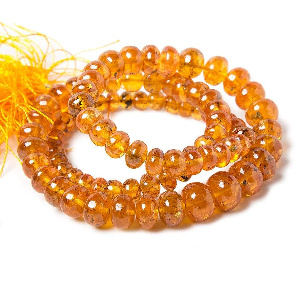 4-10mm Mandarin Garnet Plain Rondelle Beads 16 inch 60 beads AAA Grade - Beadsofcambay.com