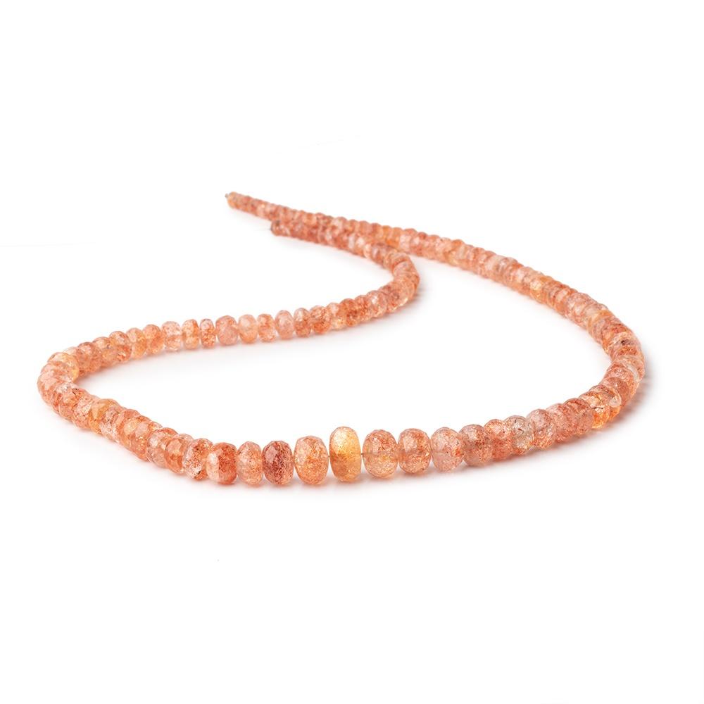 4-10mm Sunstone faceted rondelle beads 18 inch 127 pieces - Beadsofcambay.com