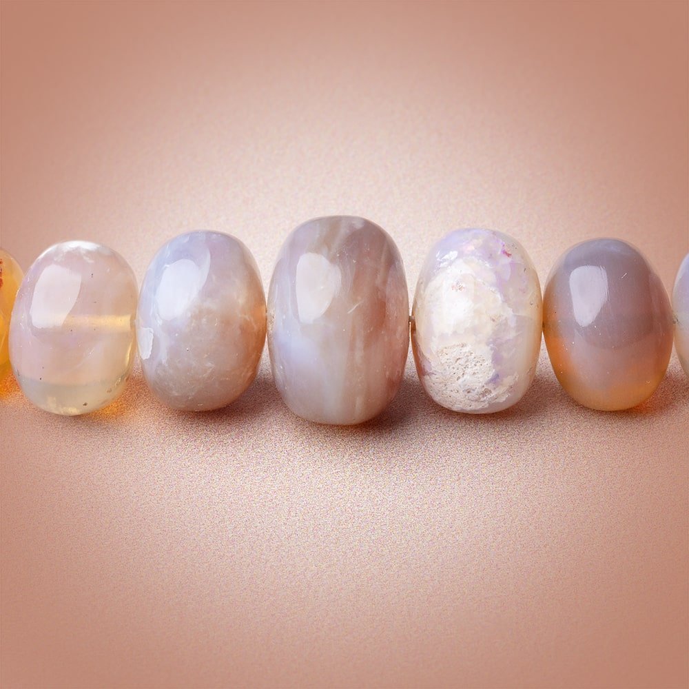 4-11.5mm Australian Opal Plain Rondelle Beads 20 inch 130 pieces AAA - Beadsofcambay.com