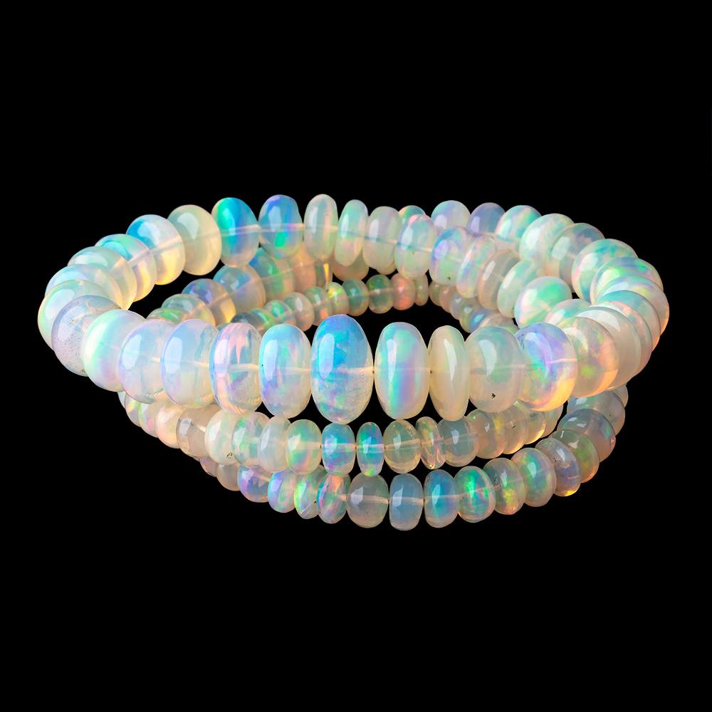 4-11mm Ethiopian Opal Plain Rondelle Beads 18 inch 123 pieces AAA - Beadsofcambay.com