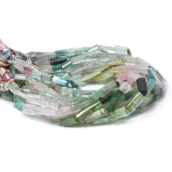 4-11mm MultiColor Tourmaline polished Crystal Beads 16 inch 40 pieces - Beadsofcambay.com