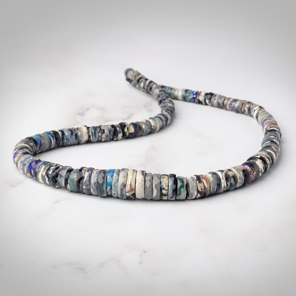 4-12.5mm Australian Opal Faceted Heshi Beads 16 inch 178 pieces AAA - Beadsofcambay.com