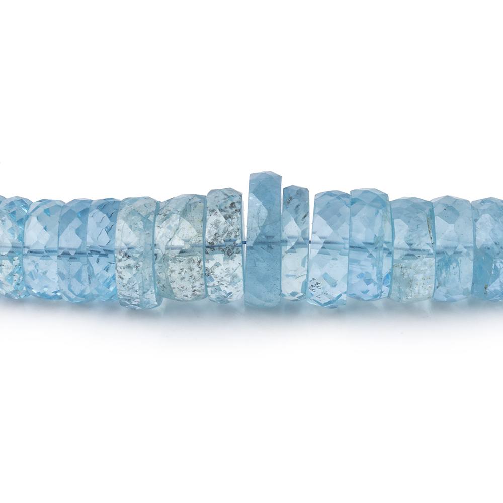 4-12mm Brazilian Aquamarine Faceted Heshi Beads 18 inch 178 pieces AAA - Beadsofcambay.com