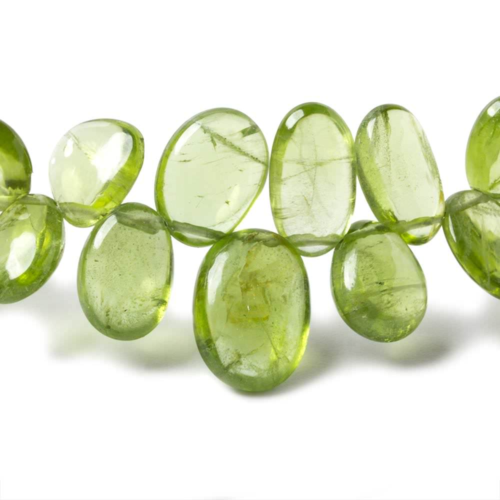 4-12mm Peridot Top Drill Plain Slice 17 inch 115 pieces - Beadsofcambay.com