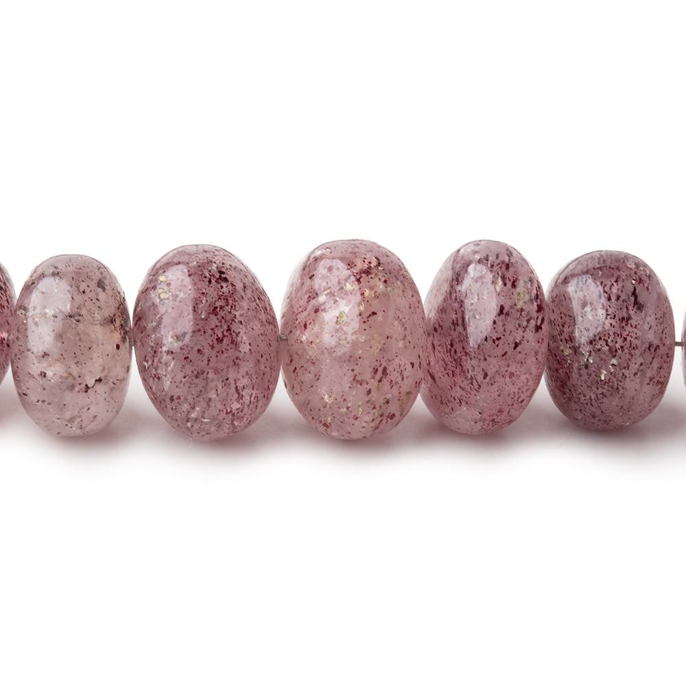 4-12mm Strawberry Quartz Plain Rondelle Beads 18 inch 88 pieces - Beadsofcambay.com