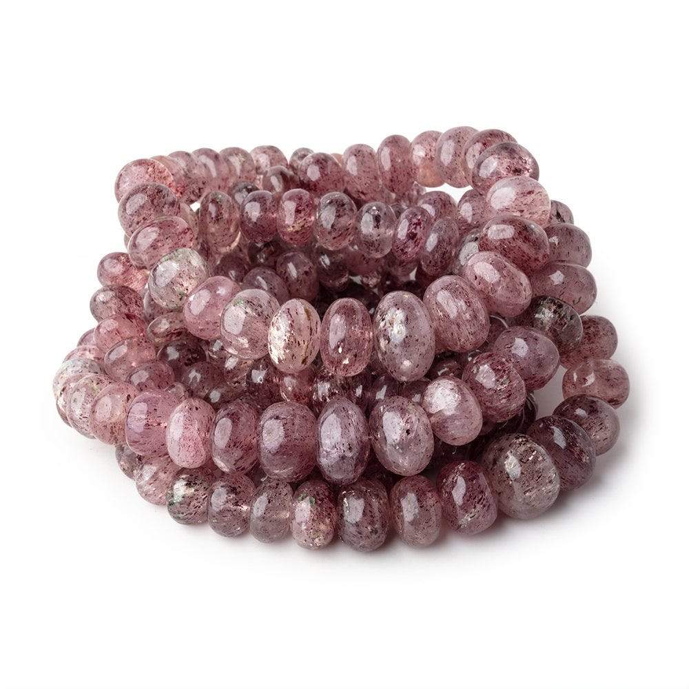 4-12mm Strawberry Quartz Plain Rondelle Beads 18 inch 88 pieces - Beadsofcambay.com