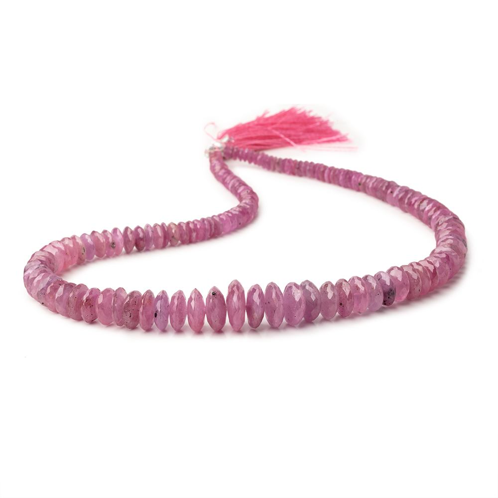 4-13mm Ruby German Faceted Rondelle Beads Glass Filled 16 inch 145 pieces - Beadsofcambay.com