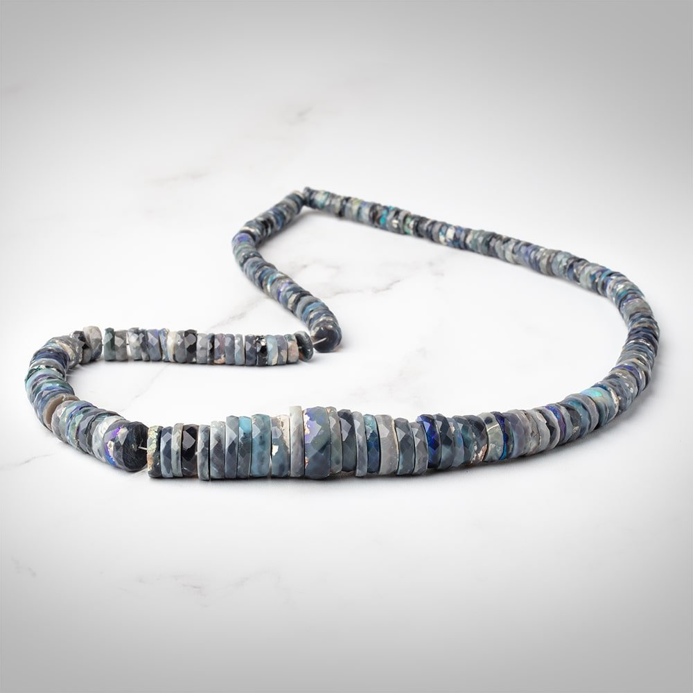 4-14mm Australian Opal Faceted Heshi Beads 18 inch 235 pieces AAA - Beadsofcambay.com
