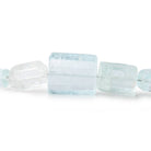 4-17mm Aquamarine Straight Drilled Natural Crystals 17 inch 50 beads - Beadsofcambay.com