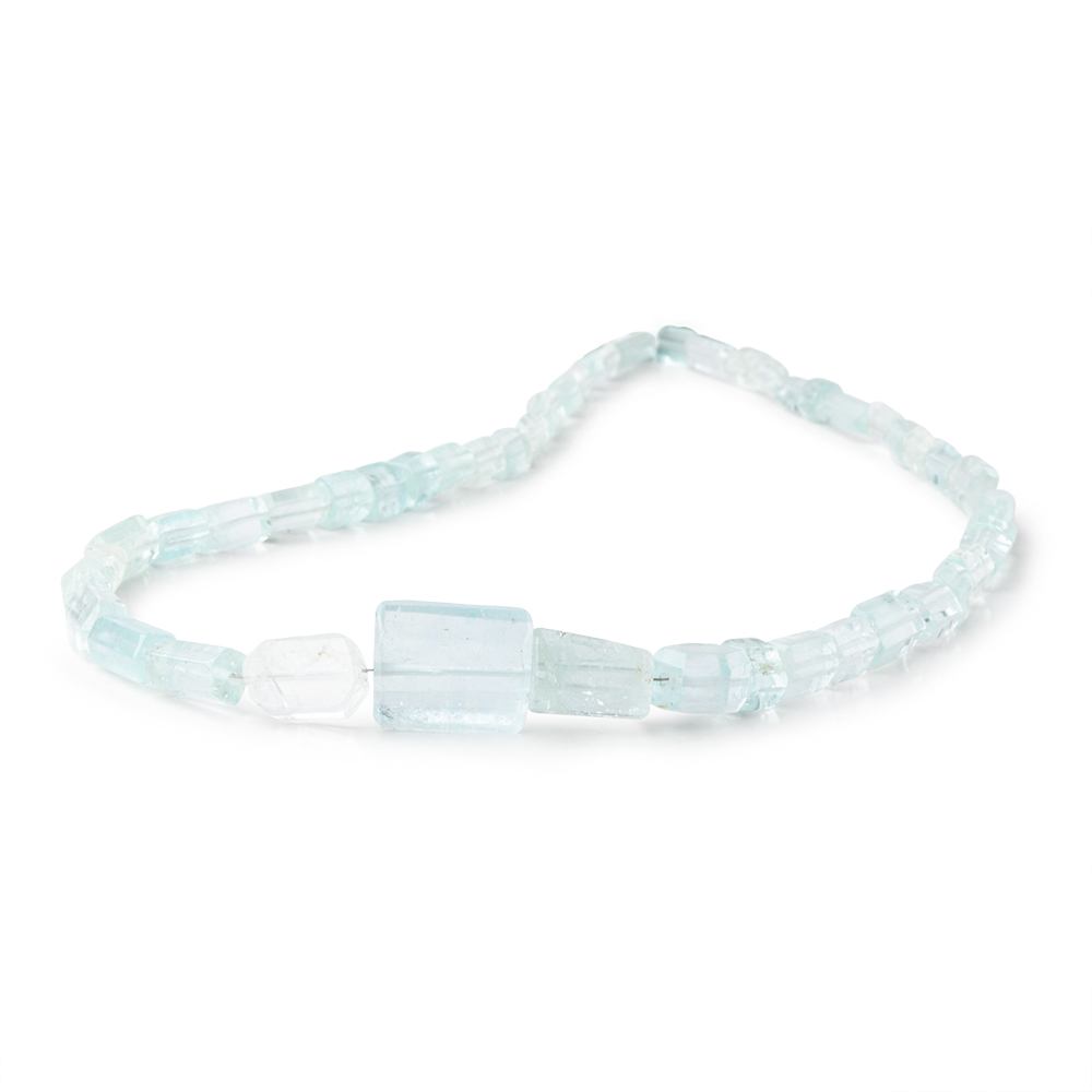 4-17mm Aquamarine Straight Drilled Natural Crystals 17 inch 50 beads - Beadsofcambay.com