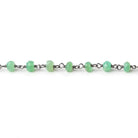 4-4.5mm Chrysoprase faceted rondelle Black Gold Plated Chain by the foot - Beadsofcambay.com