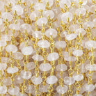 4-4.5mm Crystal Quartz rondelle Gold plated Chain by the foot 38 pieces - Beadsofcambay.com