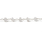 4-4.5mm Crystal Quartz rondelle Silver plated Chain by the foot 38 pieces - Beadsofcambay.com