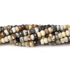 4-4.5mm Dendritic Opal faceted rondelle beads 13 inch 110 pieces - Beadsofcambay.com