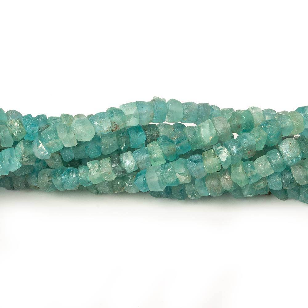 4-4.5mm Frosted Apatite Faceted Rondelle Beads 13 inch 136 pieces - Beadsofcambay.com