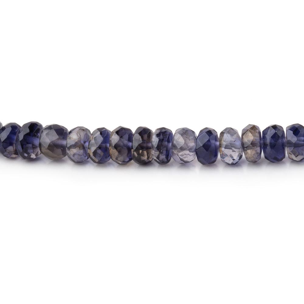 4-4.5mm Iolite Faceted Rondelle Beads 16 inch 153 pieces - Beadsofcambay.com