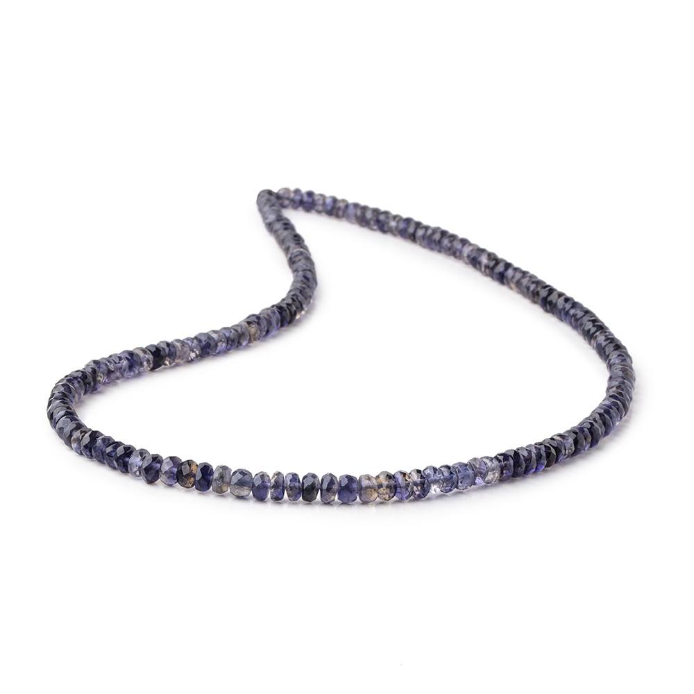 4-4.5mm Iolite Faceted Rondelle Beads 16 inch 153 pieces - Beadsofcambay.com