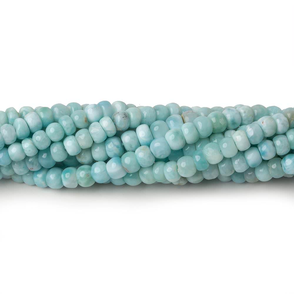 4-4.5mm Larimar plain rondelles 14 inch 115 beads A - Beadsofcambay.com
