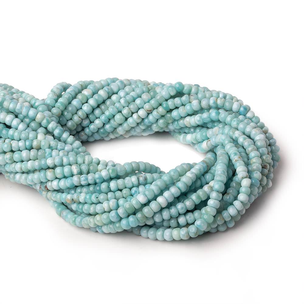 4-4.5mm Larimar plain rondelles 14 inch 115 beads A - Beadsofcambay.com
